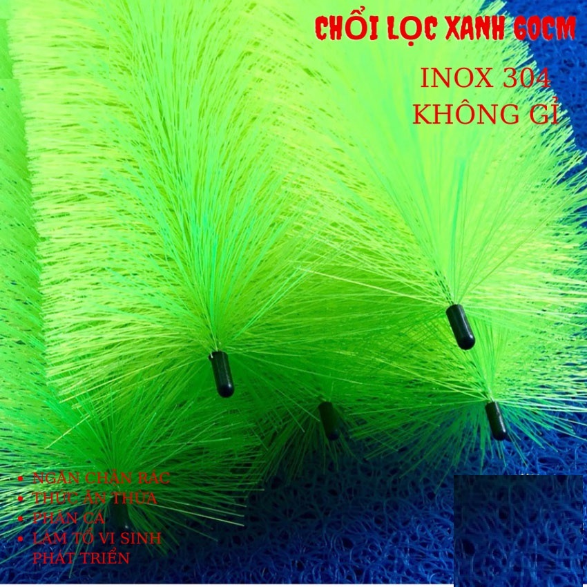 Chổi lọc nước hồ cá 40cm - 60cm - 80cm - 1m - 1m2 inox không rỉ