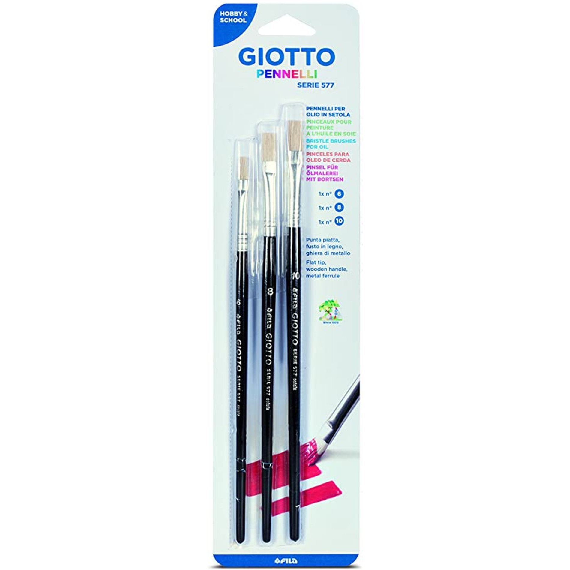 Combo 1 hộp màu nước GIOTTO EXTRA FINE POSTER PAINT, Hộp 24 tuýp x 12ml và 1 vỉ 3 chổi vẽ GIOTTO Art 577 - GIOTTO