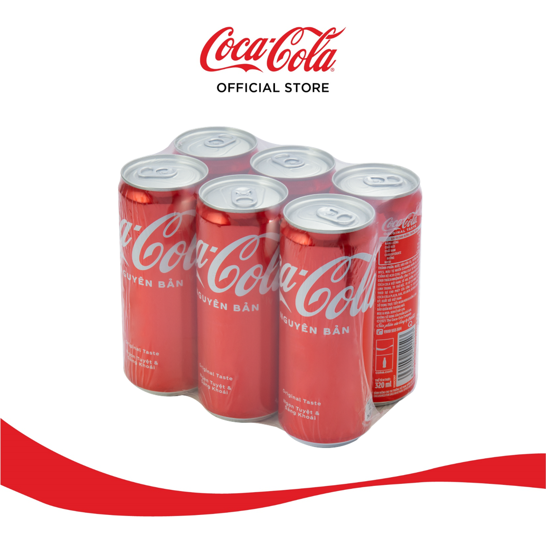 Lốc 6 Lon Nước Giải Khát Coca-Cola vị Nguyên Bản Original 320mlx6