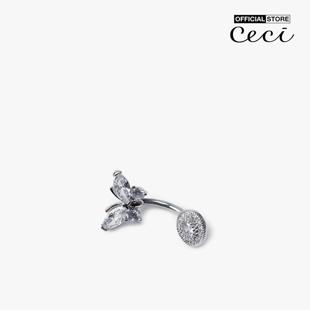 CECI - Khuyên rốn nữ thiết kế cánh bướm đính đá thời trang CC16-01000007-07