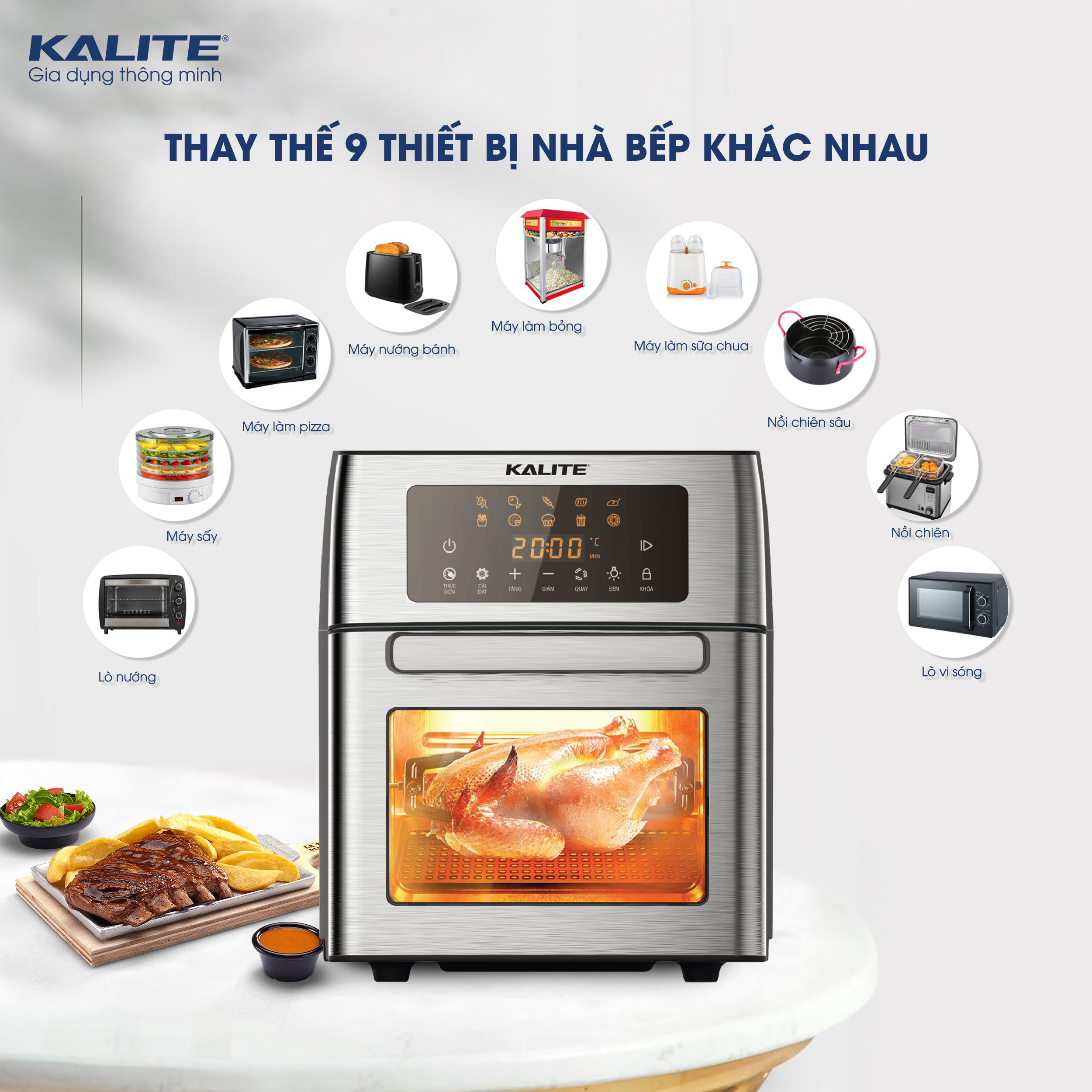 Nồi chiên không dầu Kalite KL-1500. Hàng chính hãng