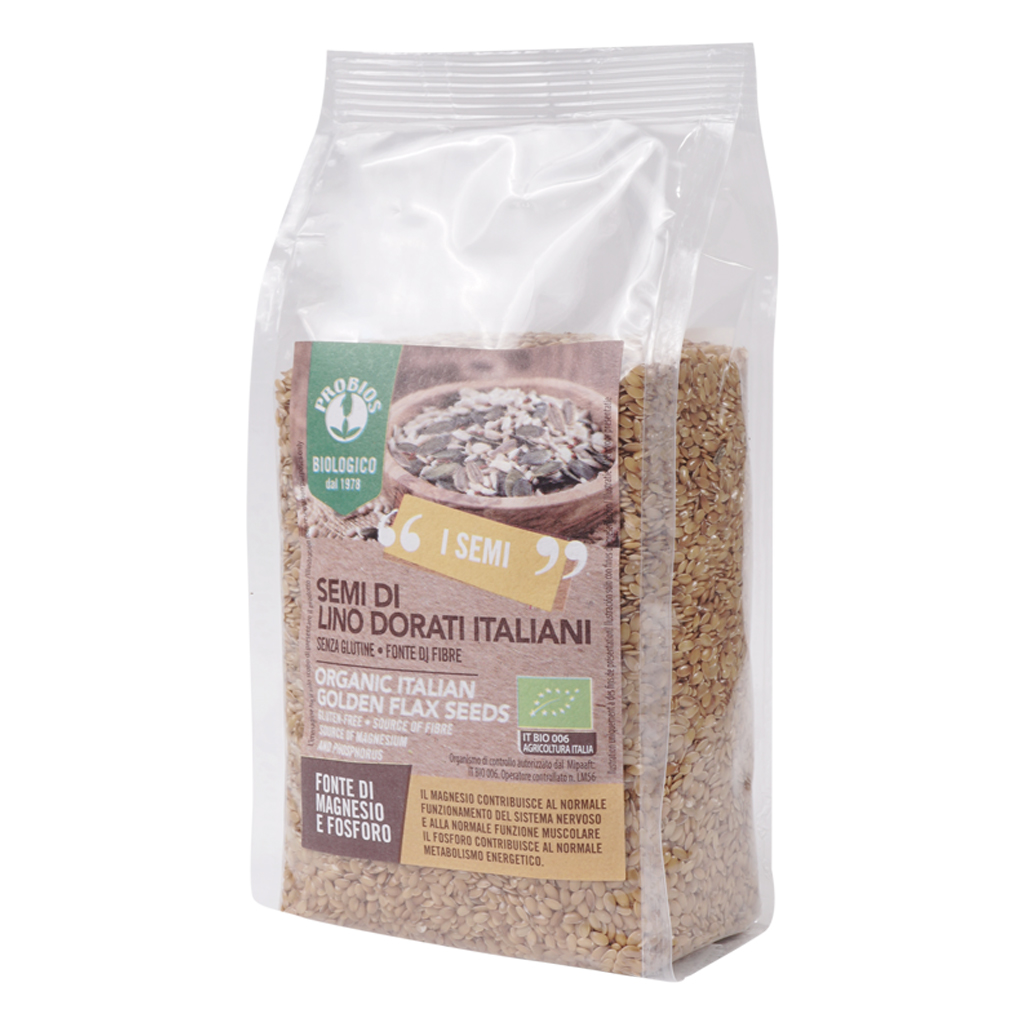 Hạt Lanh Vàng Hữu Cơ ProBios Organic Italian Golden Flax Seeds 500g