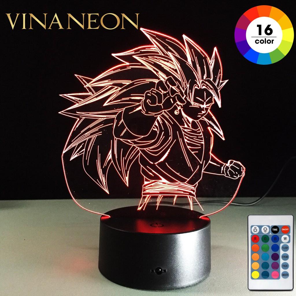 Đèn Neon Trang Trí ️Đèn Trang Trí Bàn Làm Việc Nhân Vật Songoku Đèn Led Trang Trí 3D Anime Dragon Ball
