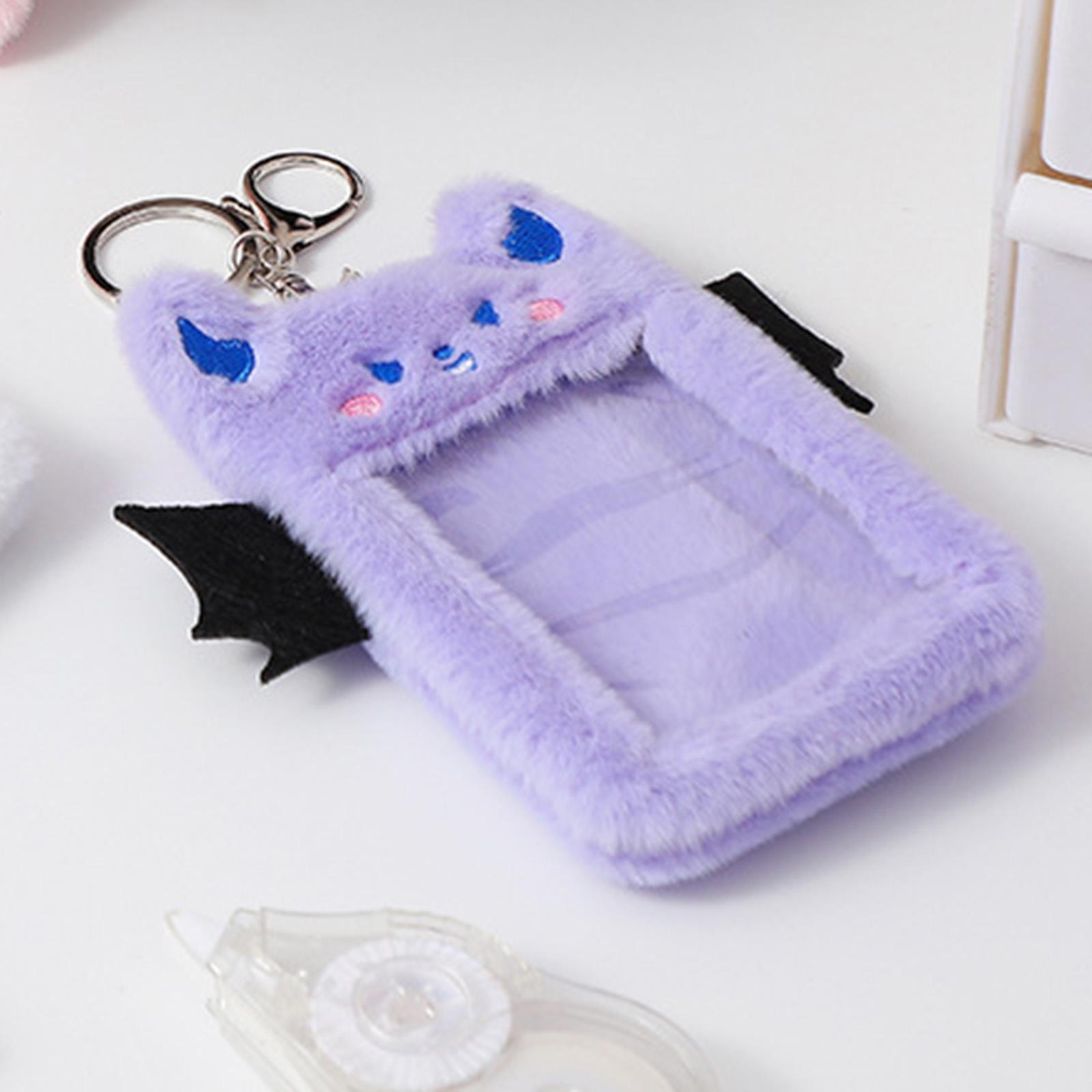 4pcs Plush Photo Card Holder with Keychain Photo Sleeves