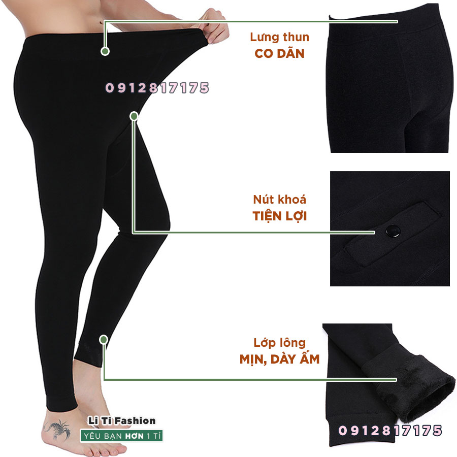 Quần giữ nhiệt nam lót lông  Quần legging nam giữ nhiệt chịu lạnh tốt, mặc vào cực ấm - Quần ấm cho nam