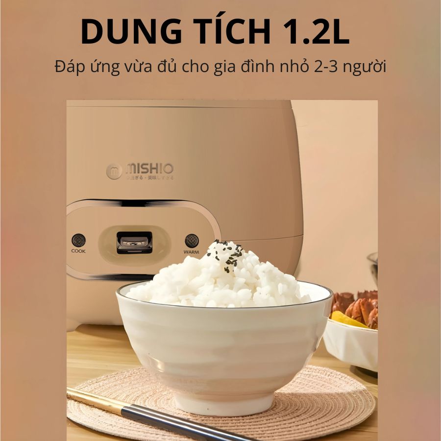 Nồi cơm điện 1.2L Mishio MK387 - Hàng chính hãng
