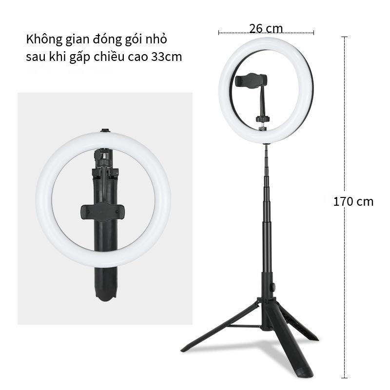 Đặc Biệt Tặng Gậy Chụp Hình Selfie Stick 10 Inch Lấp Đầy Ánh Sáng Giá Đỡ Điện Thoại Kính Thiên Văn Gấp Gọn Di Động Một Sàn Chân Máy