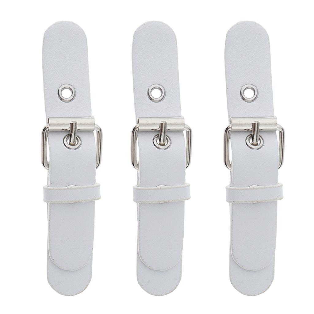 3 Bộ Da PU Tặng Móc Khóa Nút Kim Loại Móc Quần Áo Fasterners Trắng