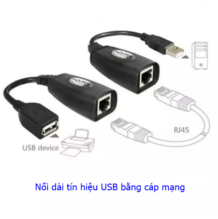 Bộ khuếch đại USB 40m qua cáp mạng, kéo dài tín hiệu usb 40 bằng cáp mạng cat6