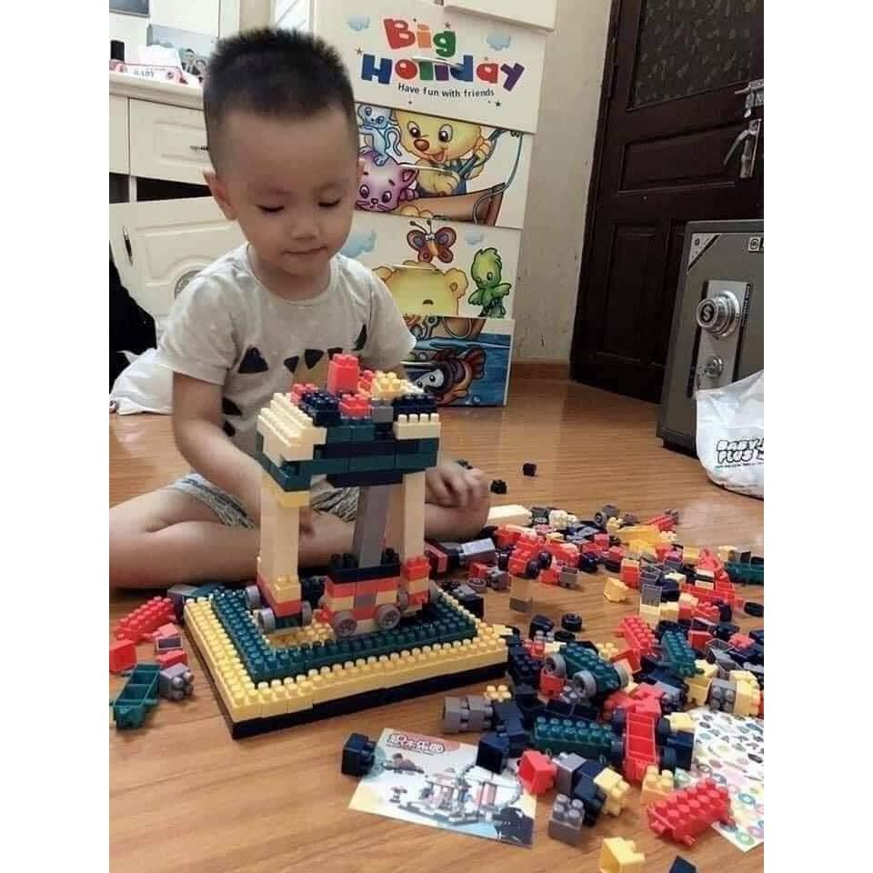 Bộ Lego xếp hình 520 chi tiết, bộ đồ chơi xếp hình cho bé