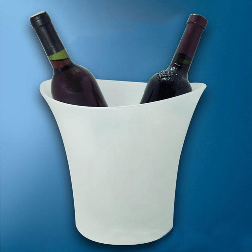2x LED 5L Round Ice Bucket Champagne Wine Beer Holder Cooler Xmas Pub Party