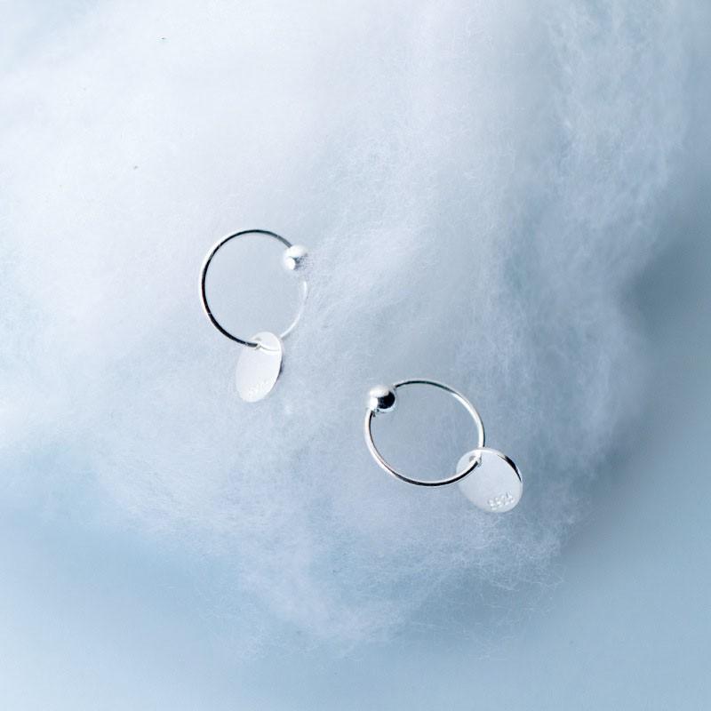Khuyên tai bạc Ý s925 đĩa bạc nhỏ xinh E9400 - AROCH Jewelry