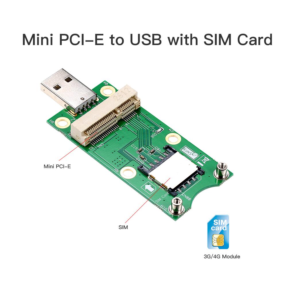 Mini PCI-E sang USB với thẻ SIM Thẻ điều hợp WWAN Mô-đun 3G / 4G