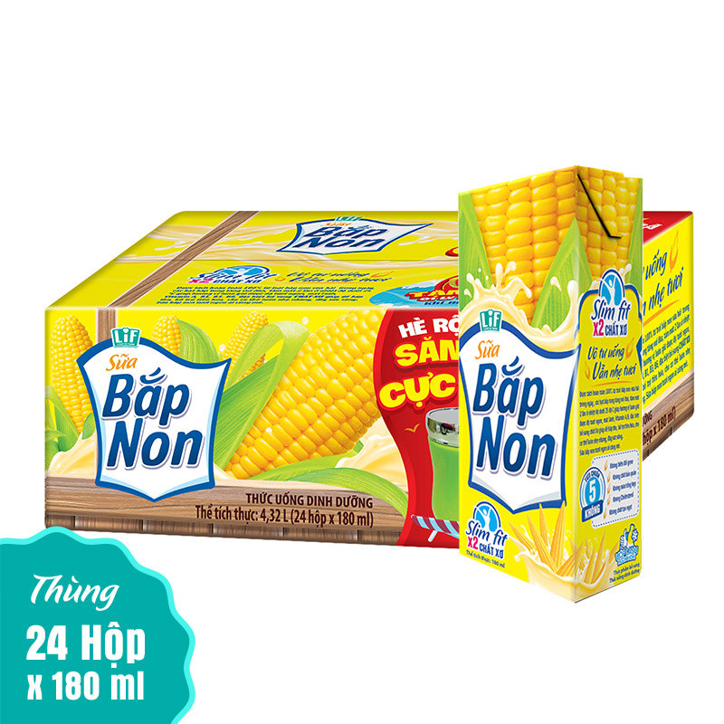 Thùng 24 Hộp Sữa Bắp Non LOF 180ml/hộp