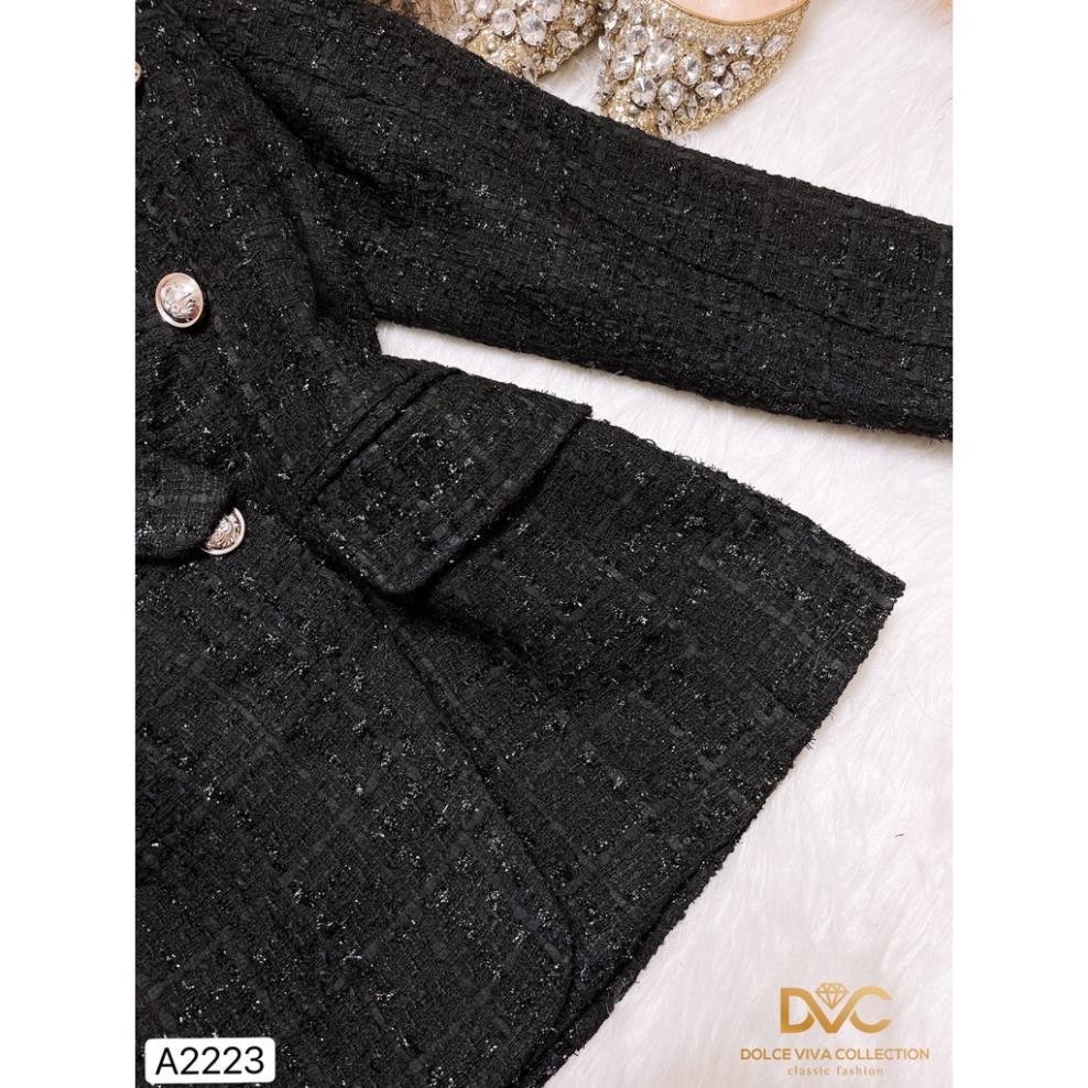 Áo dạ nhũ cổ vest A2223 - DOLCE VIVA COLLECTION