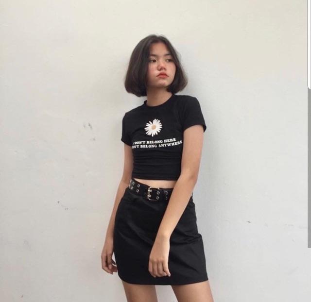 Áo thun croptop bông cúc