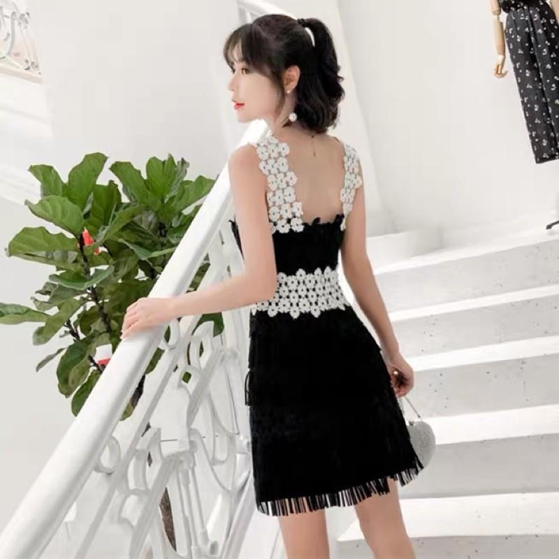 Đầm ren qc đen trắng siêu đẹp