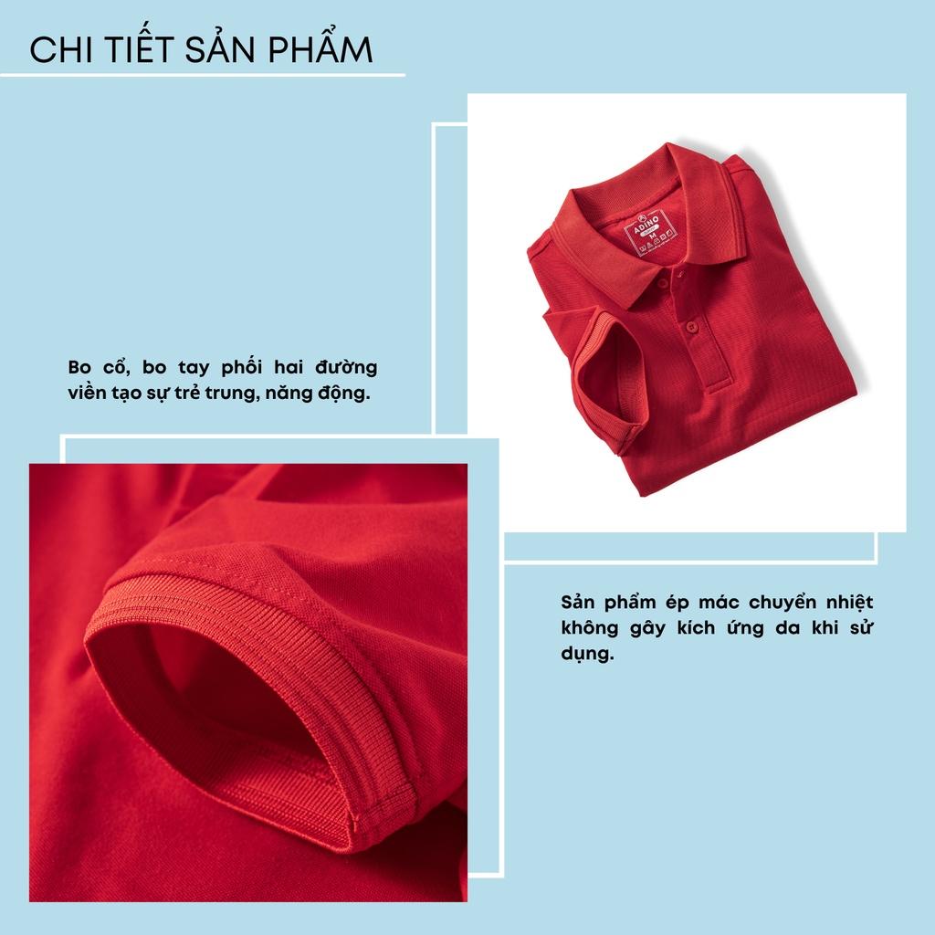 Áo polo nam ADINO màu đỏ phối viền chìm vải cotton co giãn dáng công sở slimfit hơi ôm trẻ trung AP84