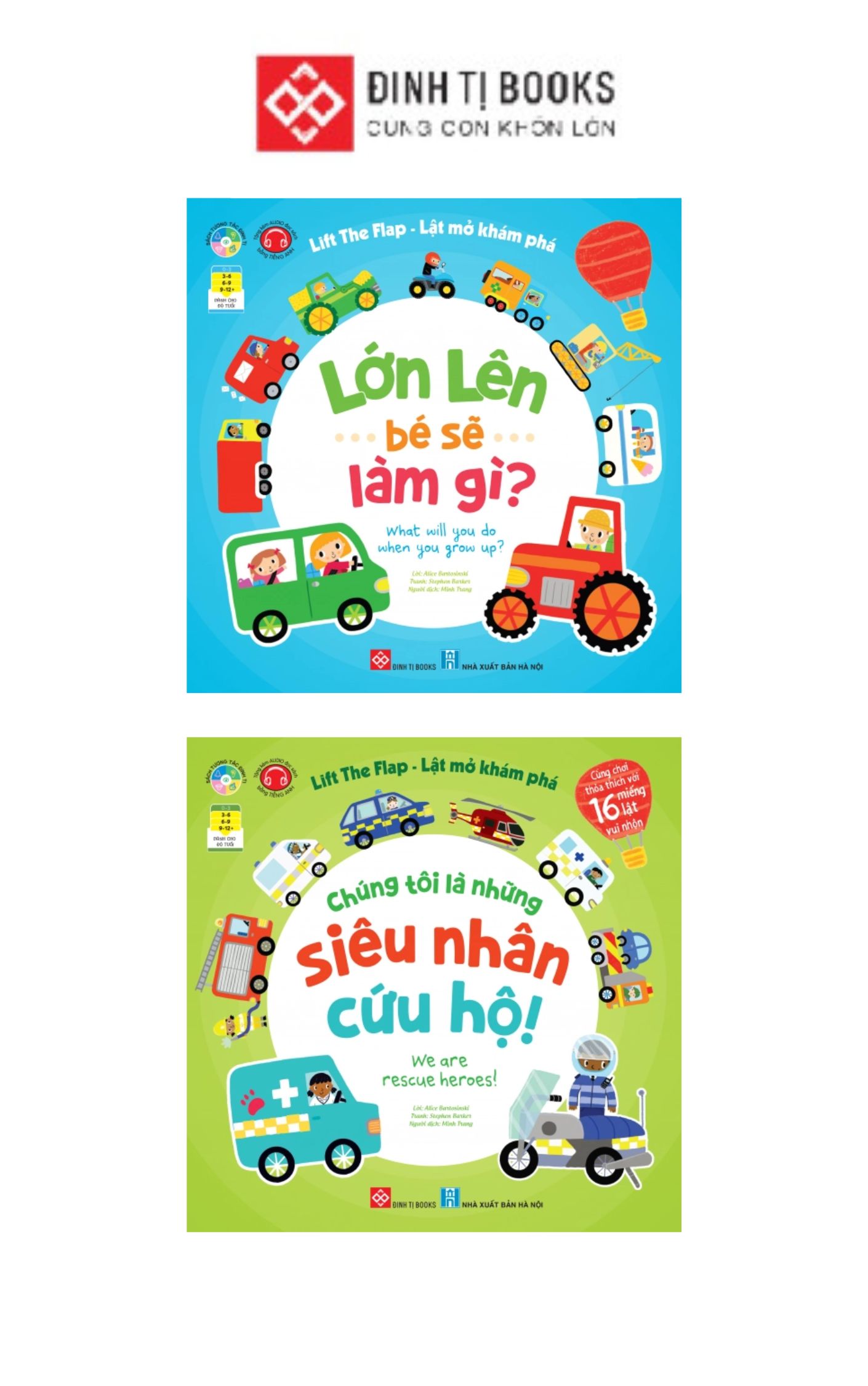 Sách Lật Mở Khám Phá - Lift The Flap - Chúng Tôi Là Những Siêu Nhân Cứu Hộ Lớn Lên Bé Sẽ Làm Gì Combo 2 Tập - Đinh Tị - Combo 2