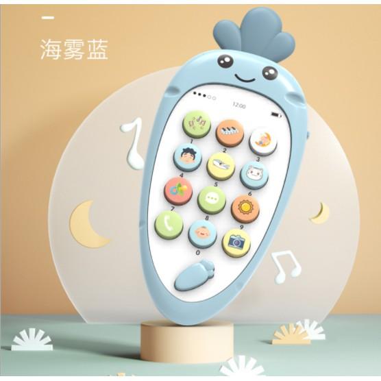 Điện thoại đồ chơi phát nhạc thông minh hình cà rốt có gặm nướu cho bé