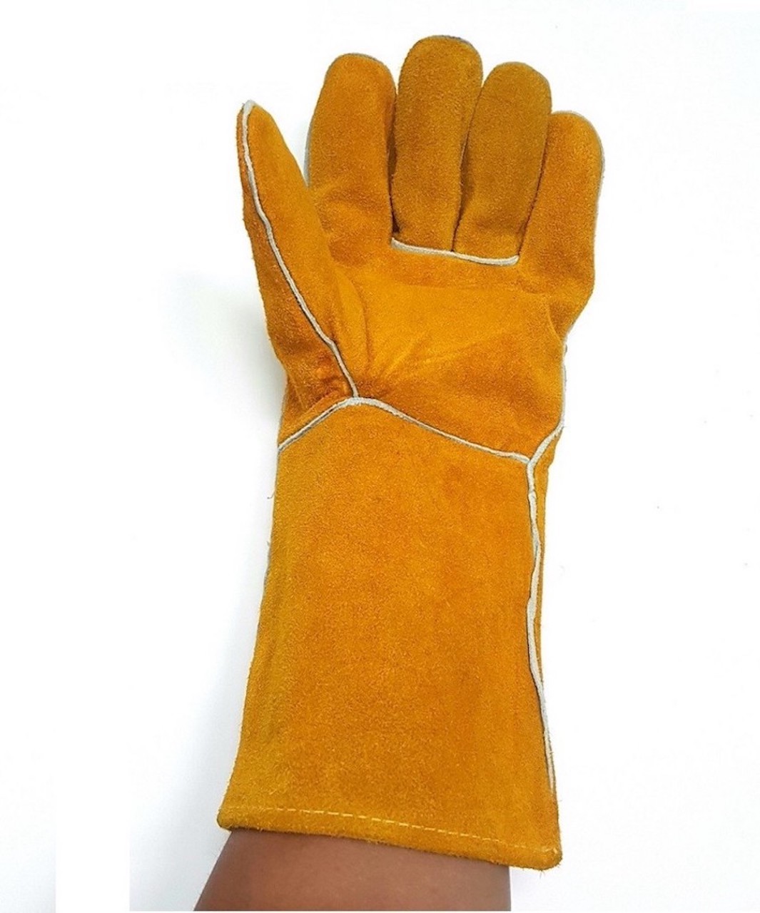 Găng tay da hàn Everest EW14 bao tay chống cháy, chịu nhiệt/ tia lửa văng bắn chuyên dùng hàn que (vàng) - Labor Leather Glove EW14