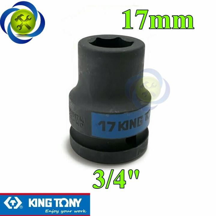 Tuýp 17mm 3/4 Kingtony 651517M loại ngắn 6 cạnh màu đen