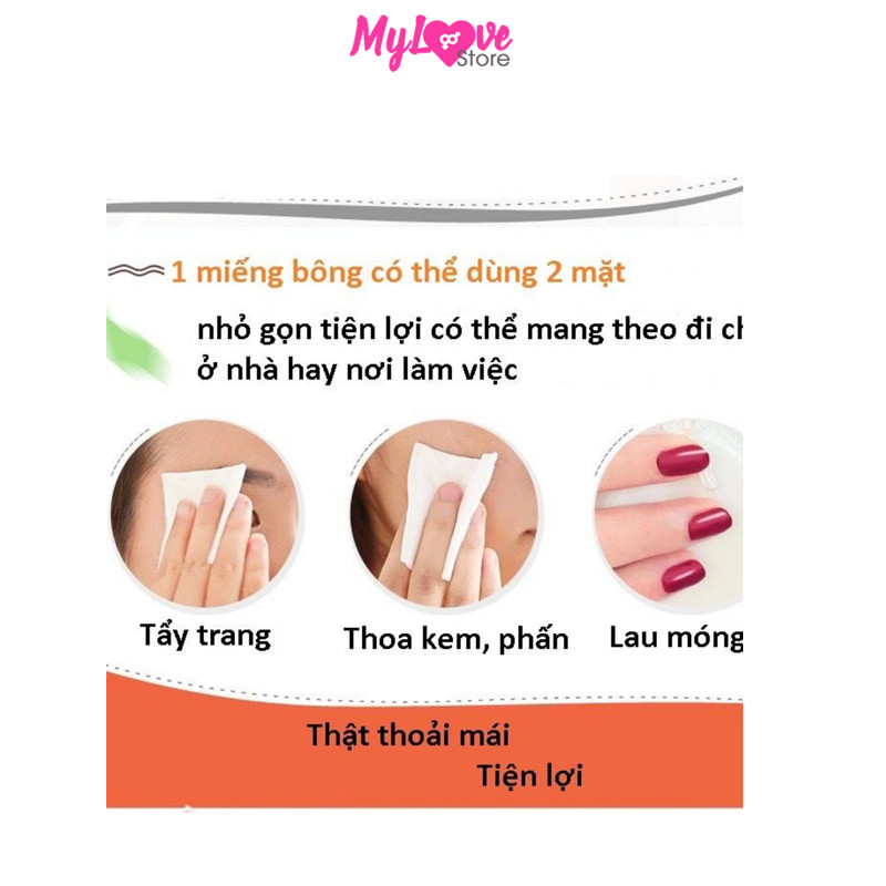 Bông Tẩy Trang 222 Miếng Cotton Pads 3 Lớp Cotton Mềm Mịn Giúp Tẩy Trang - Lau Sạch Bã Nhờn Bụi - Bẩn Trên Da