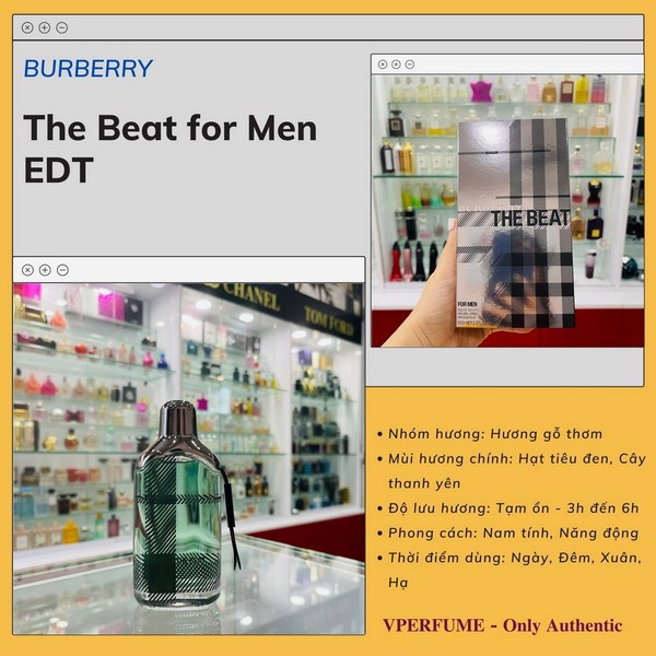 Nước Hoa Nam Burberr The Beat for Men 100ml EDT