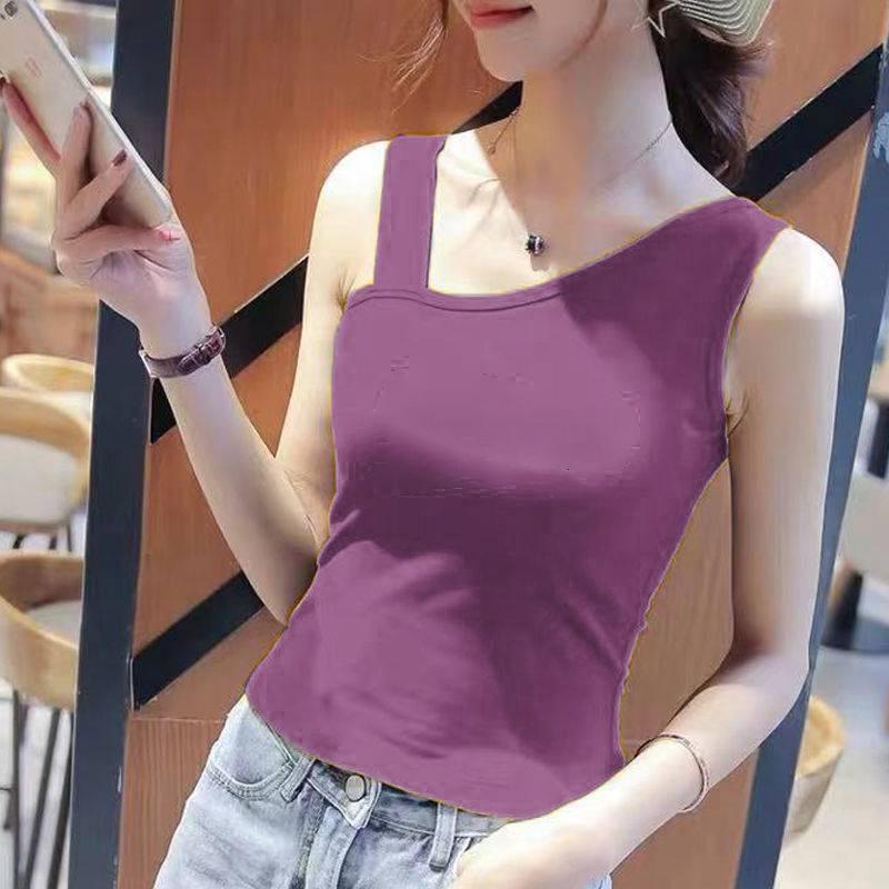 Áo Thun Nữ Sát Nách Cách Điệu 1 Bên Dây Bản To Dễ Thương Vải Cotton 65/35 Co Giãn Tốt Sally Boutique-3L03