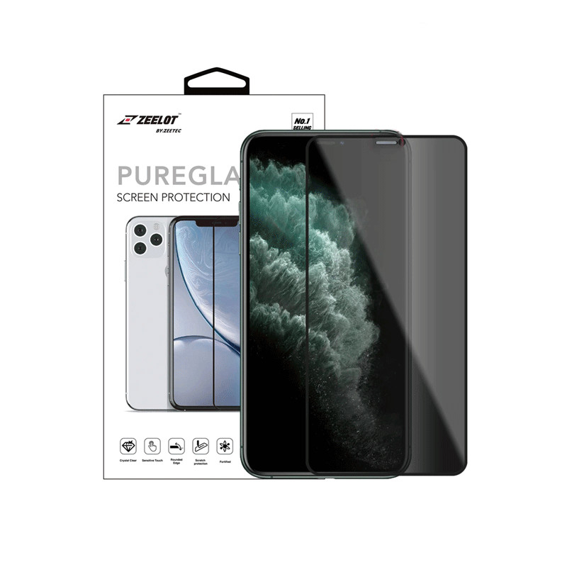 Dán cường lực iPhone 11 Pro Max/iPhone 11 Pro/iPhone 11 Zeelot PureGlass Full chống nhìn trộm - Hàng Nhập Khẩu