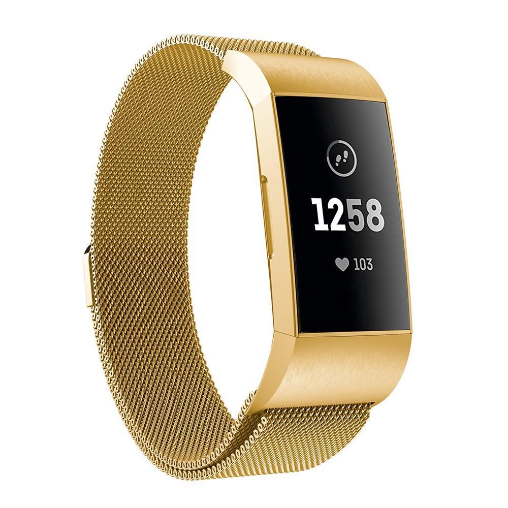 Dây đeo thay thế chất liệu kim loại dạng lưới cho Fitbit Charge 4/Charge 3
