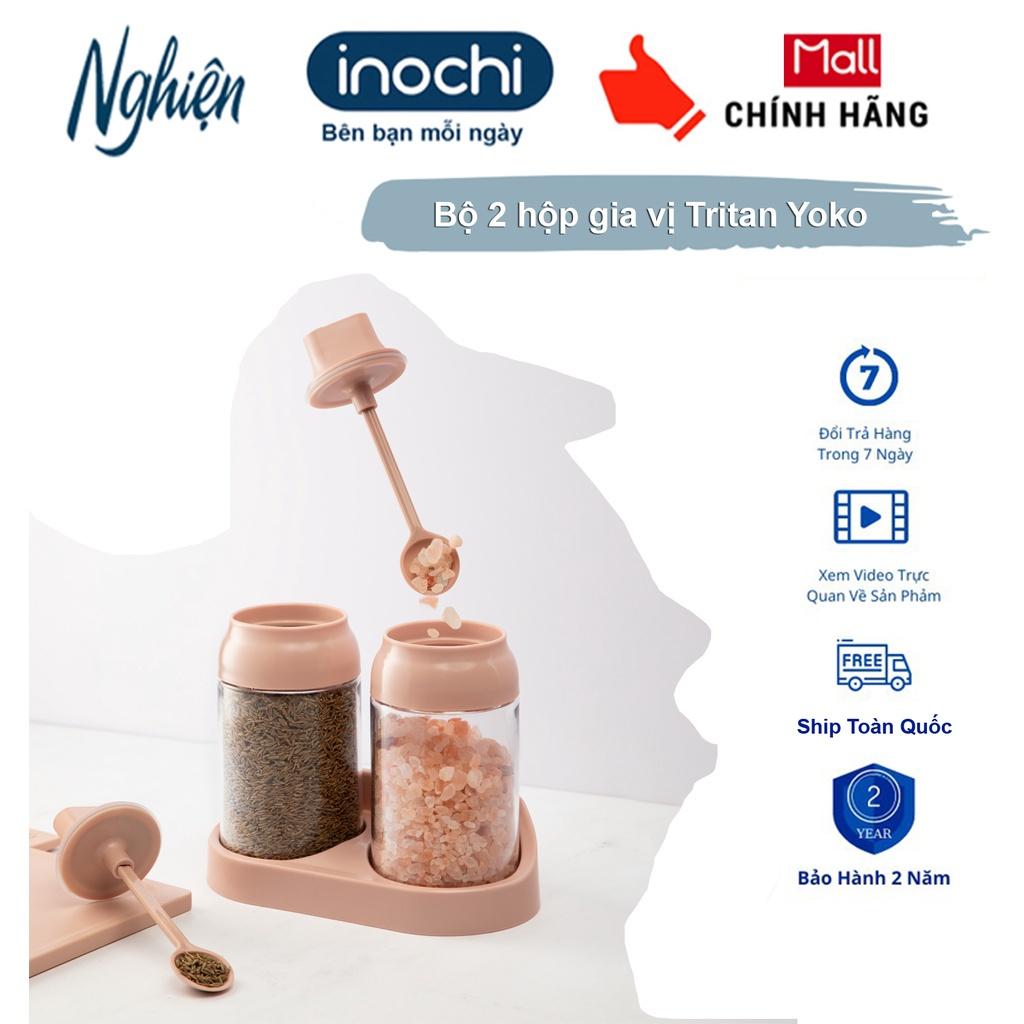 Bộ 2 hộp gia vị Tritan Yoko - Inochi tiêu chuẩn nhật bản