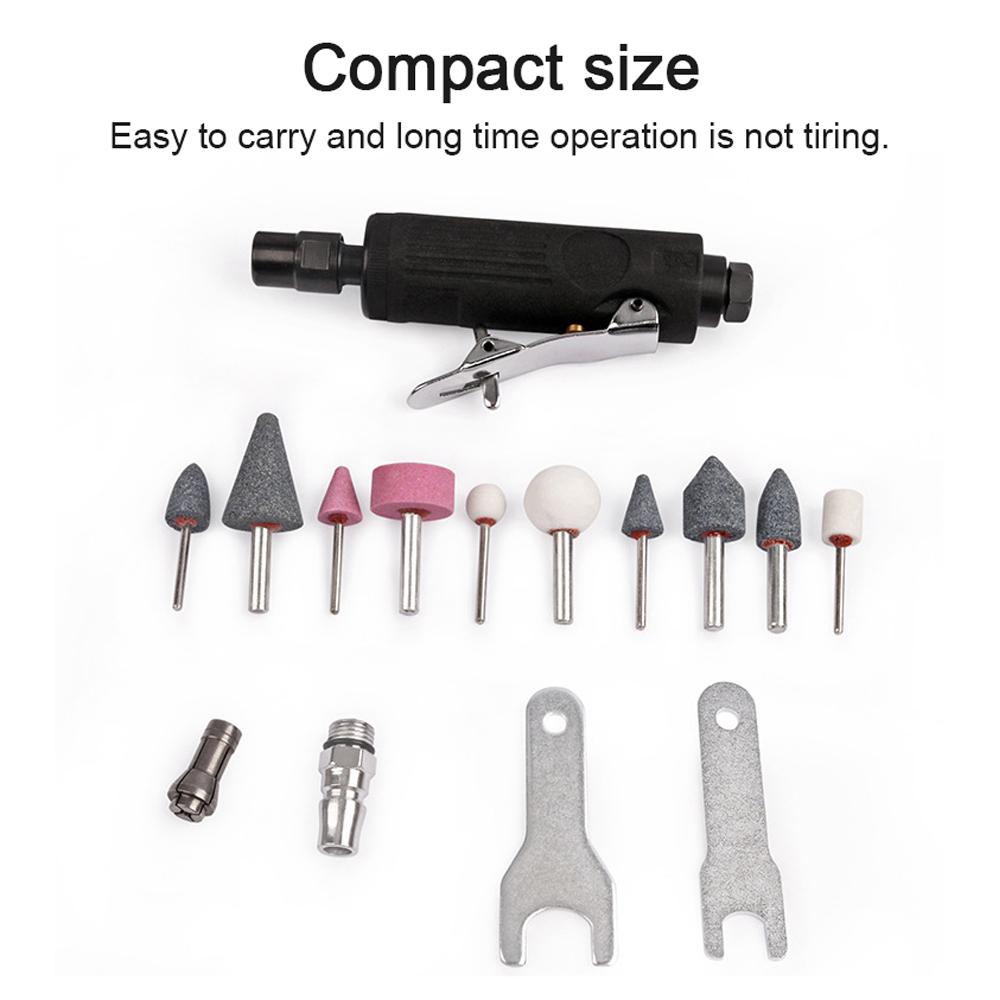 Portable Pneumatic Grinder Mini Engraving Tool Set Handheld Polishing Machine 1/4in Air Grinding Machine