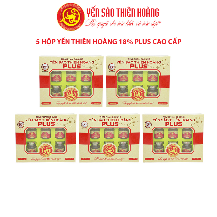 5 hộp yến sào Thiên Hoàng 18% ( 6 lọ/hộp )