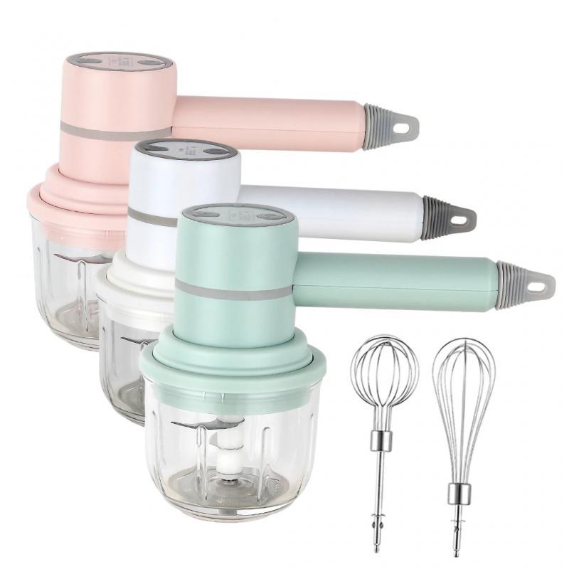 3 Trong 1 Trứng Dụng Cụ Điện Tay Với Dụng Cụ Băm Rau Điện Trứng Be Bếp Đánh Bọt Sữa Que Đánh Trứng Làm Bánh dụng Cụ
