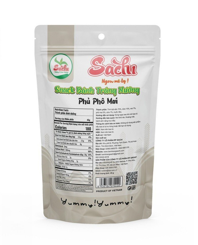 Bánh Tráng Nướng Tẩm Phô Mai Sachi 45gram