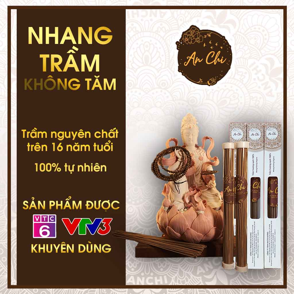 Nhang trầm hương Organic không tăm, hương trầm sạch nguyên chất làm từ bột gỗ cây dó dầu cho mùi thơm nồng ấm