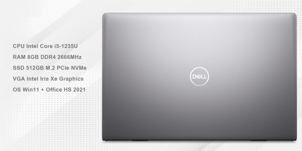 Máy Tính Xách Tay Laptop Dell Vostro 15 3520 5M2TT2 Core i5-1235U, 8GD4, 512SSD, 15.6FHD, BT, 3C41WHr, W11SL+OFFICE HOME_ST, ProSup, XÁM - Hàng Chính Hãng