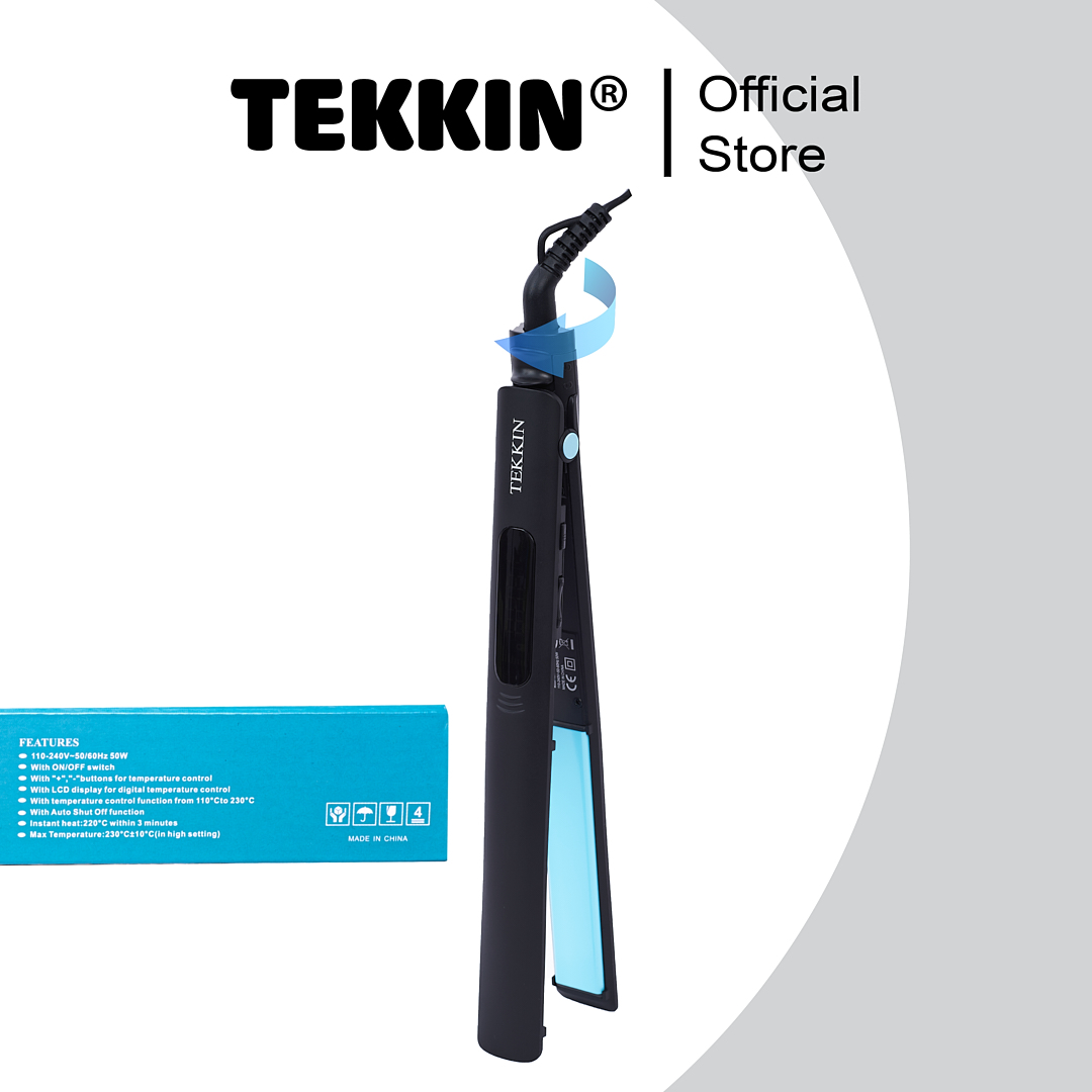 Máy Duỗi Tóc Uốn Tóc 8 Mức Nhiệt TEKKIN TI-615 Gốm Cao Cấp 3 IN 1 Uốn Duỗi Là Làm Tóc Xoăn Thanh Uốn Bằng Gốm Ceramic - Hàng chính hãng