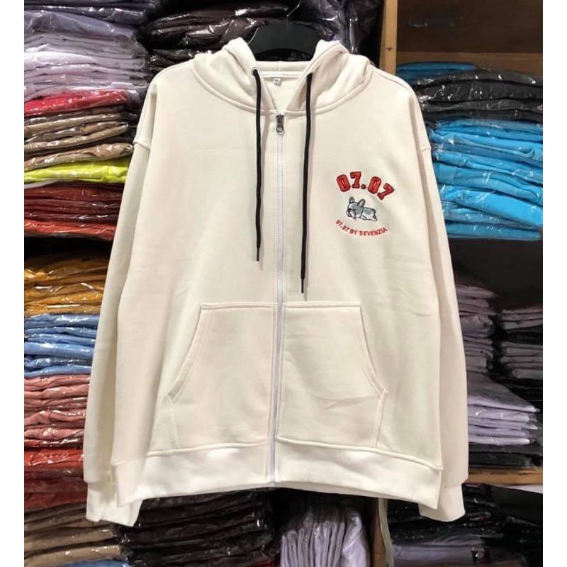 Áo khoác nam nữ  , áo khoác áo hoodie nam nữ mặc thêu 07, có khóa kéo , vải nỉ ngoại