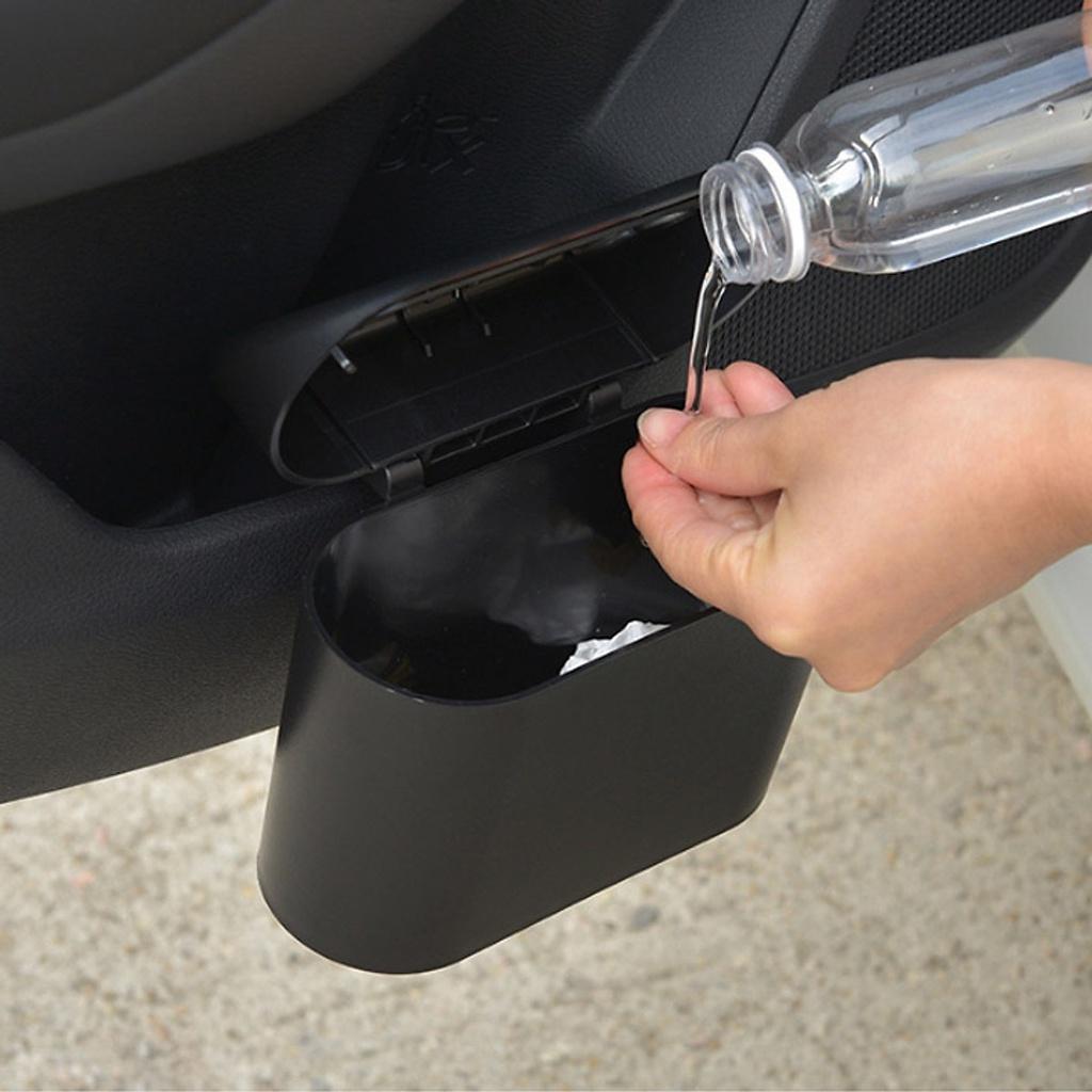 Thùng rác mini có nắp, hộp đựng rác có chốt cài treo thành cửa treo lưng ghế ô tô, xe hơi giá rẻ