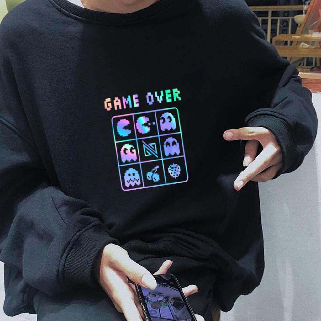 Áo sweater Game Over phản quang unisex nam nữ phong cách hàn quốc form rộng – ST196- babitrendy