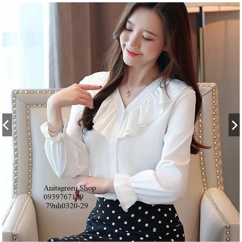 79nh0320-ÁO SƠ MI VOAN BÈO 2 MÀU s-6xl