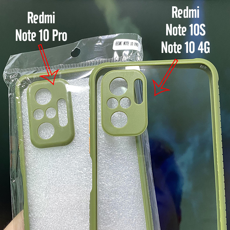 Ốp lưng cho Xiaomi Redmi Note 10S - Note 10 4G trong viền màu che camera 4 Góc chống sốc
