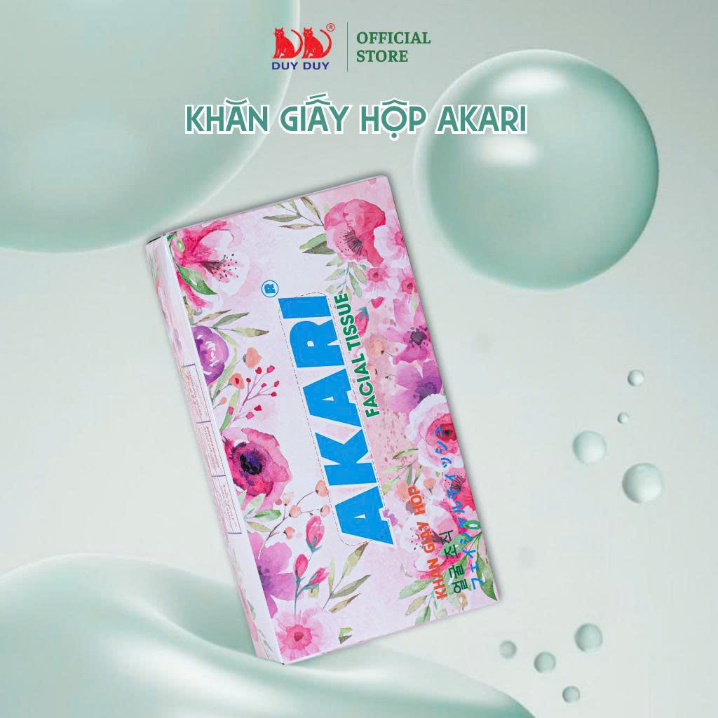 Khăn giấy rút Akari 100% bột giấy 180 tờ (18x20cm) mềm mịn cao cấp