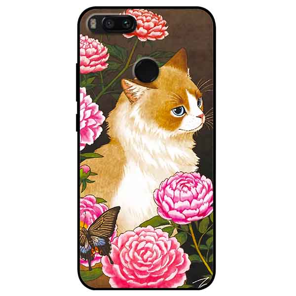 Ốp lưng in cho Xiaomi Mi A1 Mẫu Mèo Và Hoa