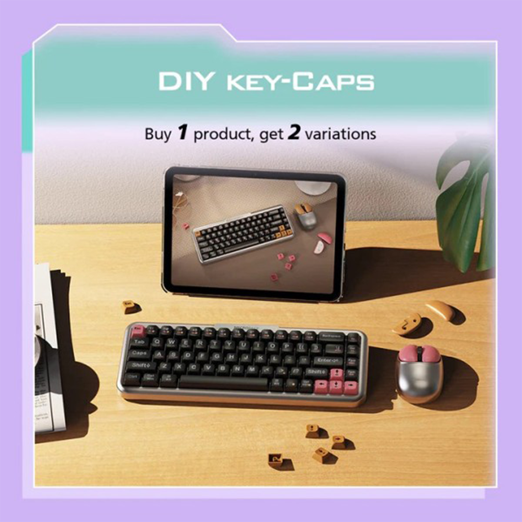 Bàn phím cơ không dây MicroPack Lifestyle K-168WM (Đen) - Hàng Chính Hãng