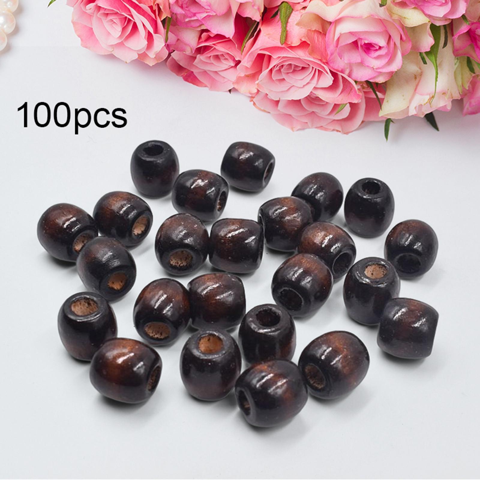 200Pcs Large Hole Wooden Beads Wood Loose Beads Beads for Threading