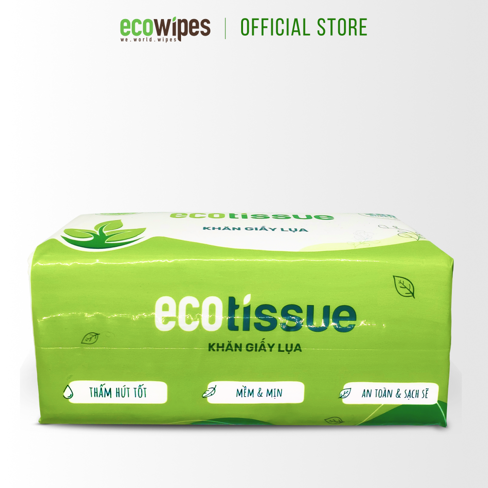 Khăn giấy lụa khăn giấy ăn rút Ecotissue gói 250 tờ thấm hút tốt mềm mịn an toàn sạch sẽ