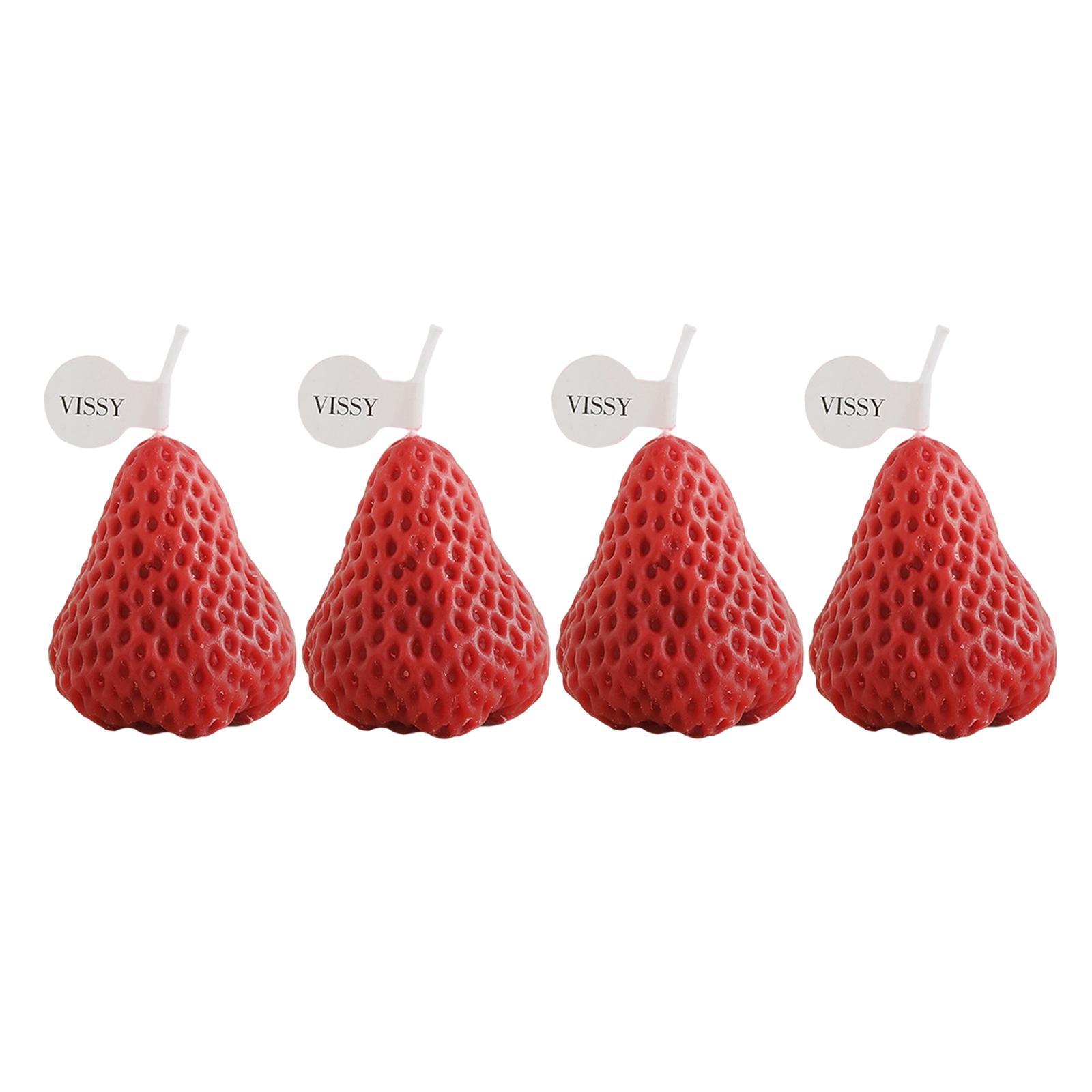 3-10pack Strawberry Candle Scented Candle Home Living Room Party Decor Photo